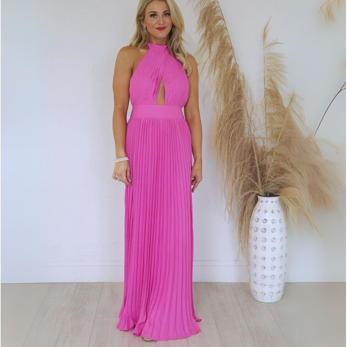 ARRAKASTA - Vestido de fiesta fucsia S-M y L