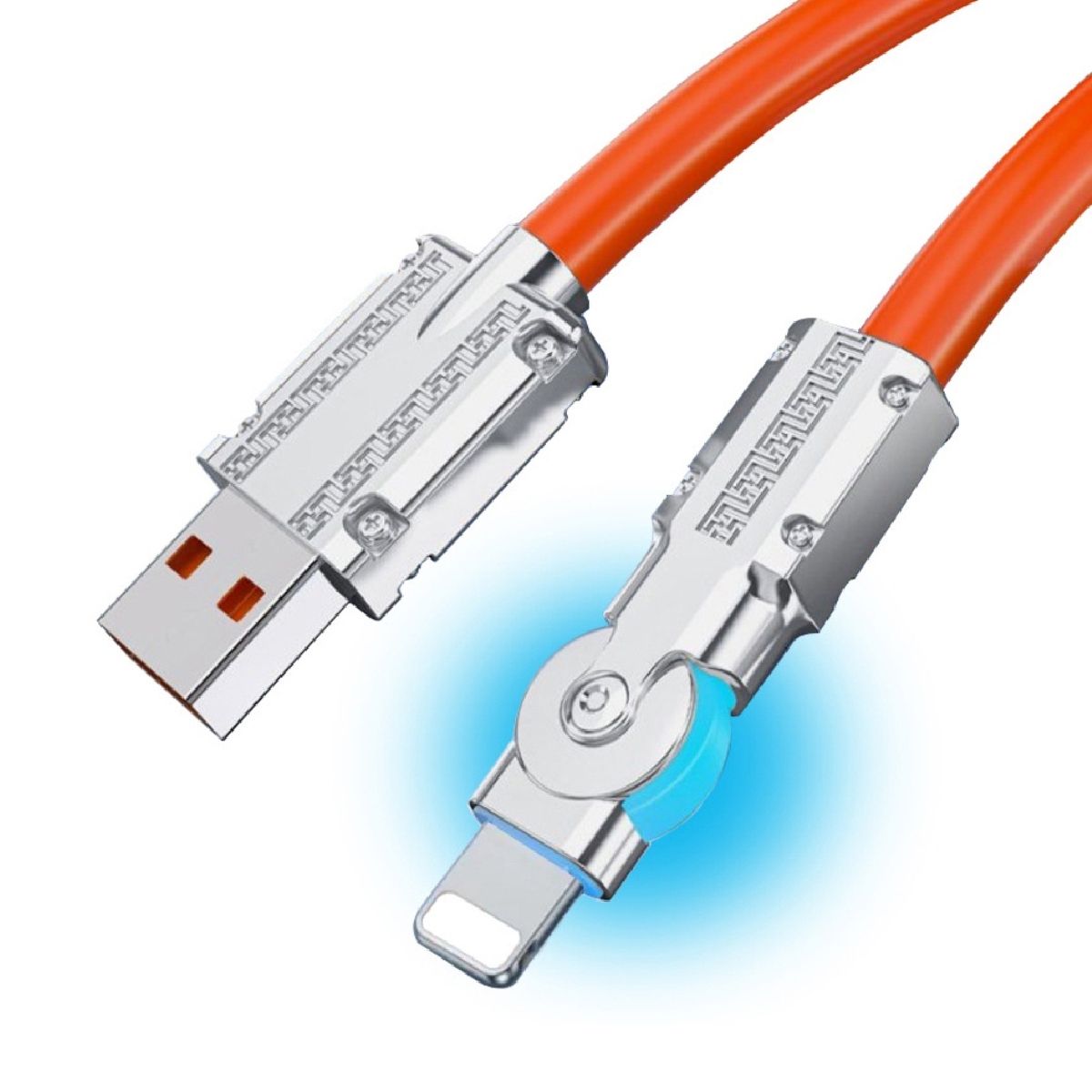 XUNDD - Cable de Carga USB Flexible Giratorio 180° Para Iphone Carga Rápida