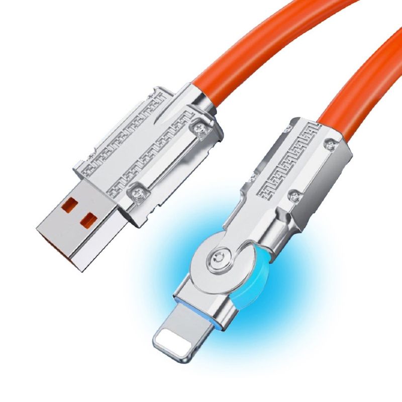 XUNDD - Cable de Carga USB Flexible Giratorio 180° Para Iphone Carga Rápida