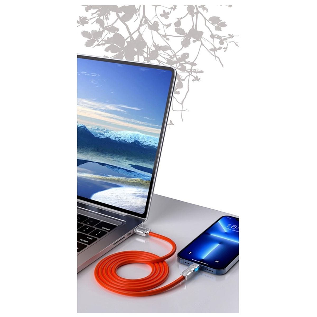 XUNDD - Cable de Carga USB Flexible Giratorio 180° Para Iphone Carga Rápida