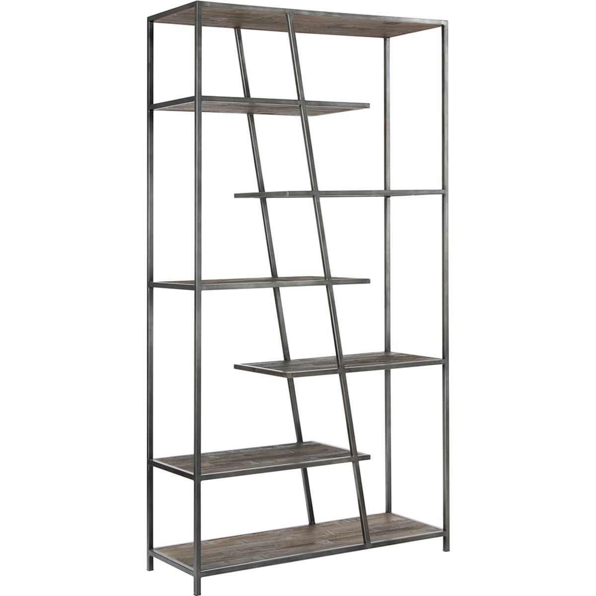 MEYA MUEBLES - Vitrina Statu madera de olmo y acero 210x110x42