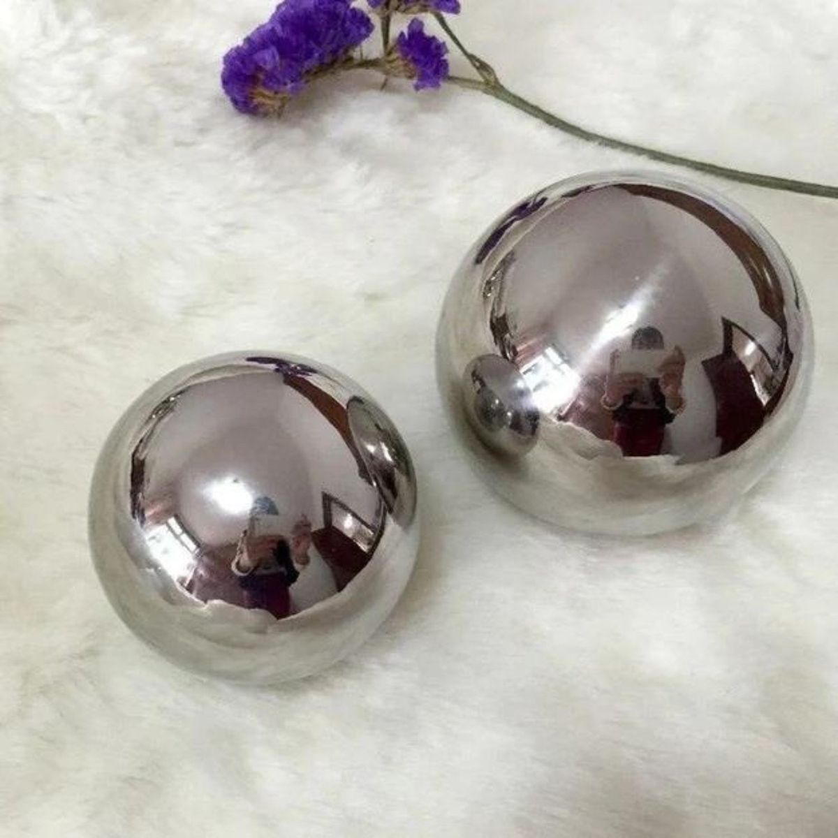 HOME ESSENTIALS - Esferas decorativa plateada espejo 10 cm