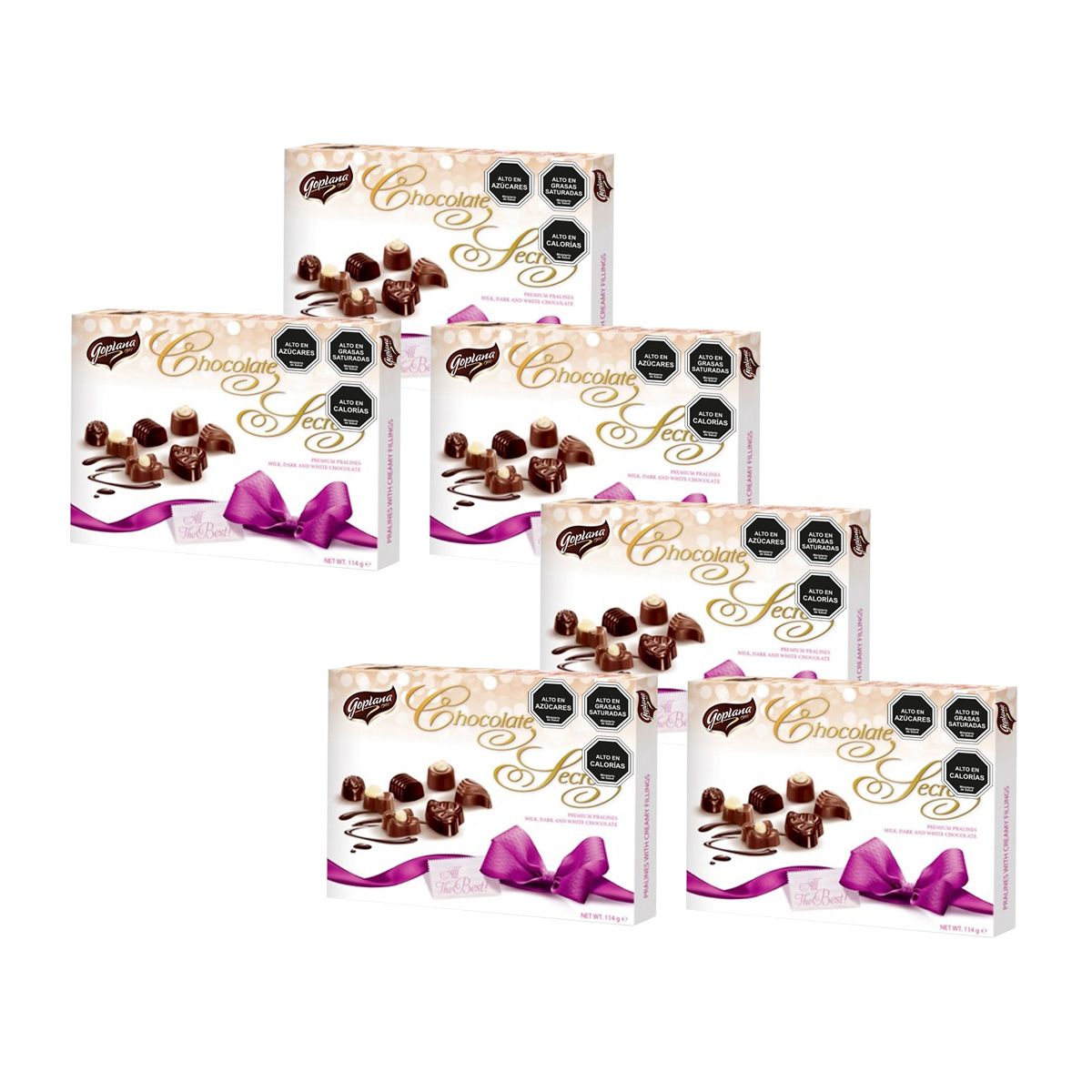 GOPLANA - Pack 6 Estuche Bombones Surtidos Secrets Goplana 114g