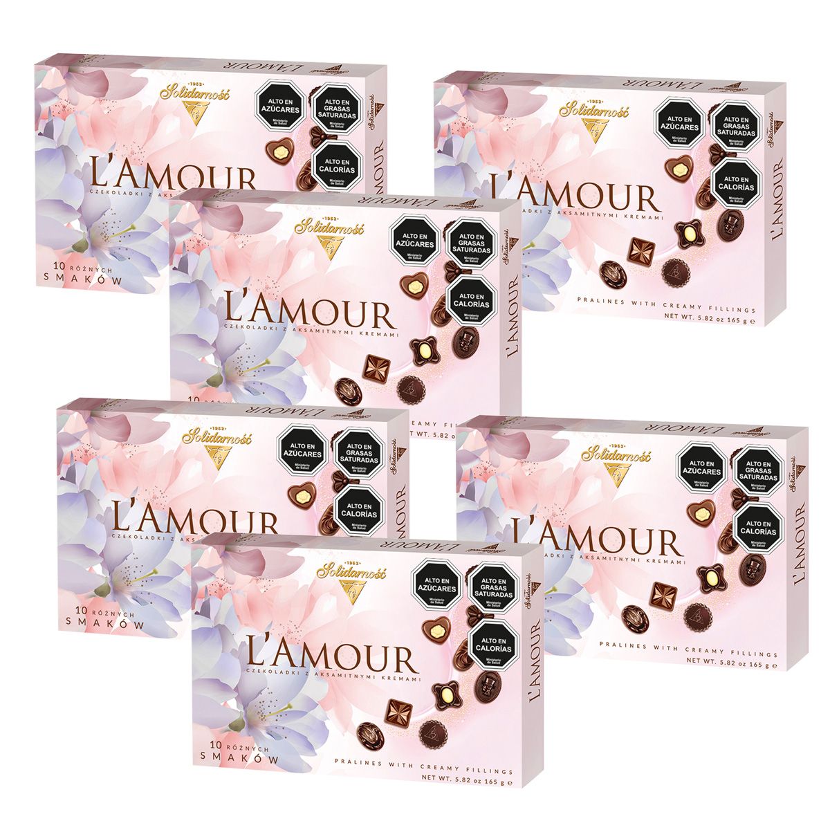 SOLIDARNOSC - Pack 6 Bombones Lamour Solidarnosc 165g