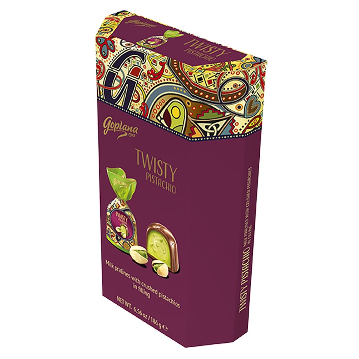 GOPLANA - Pack 4 Estuches Choco Twisty Pistacho 186gr