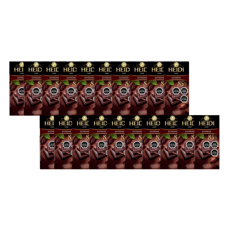 HEIDI - Pack 20 Tabletas De Chocolate Heidi Dark Extreme 80g