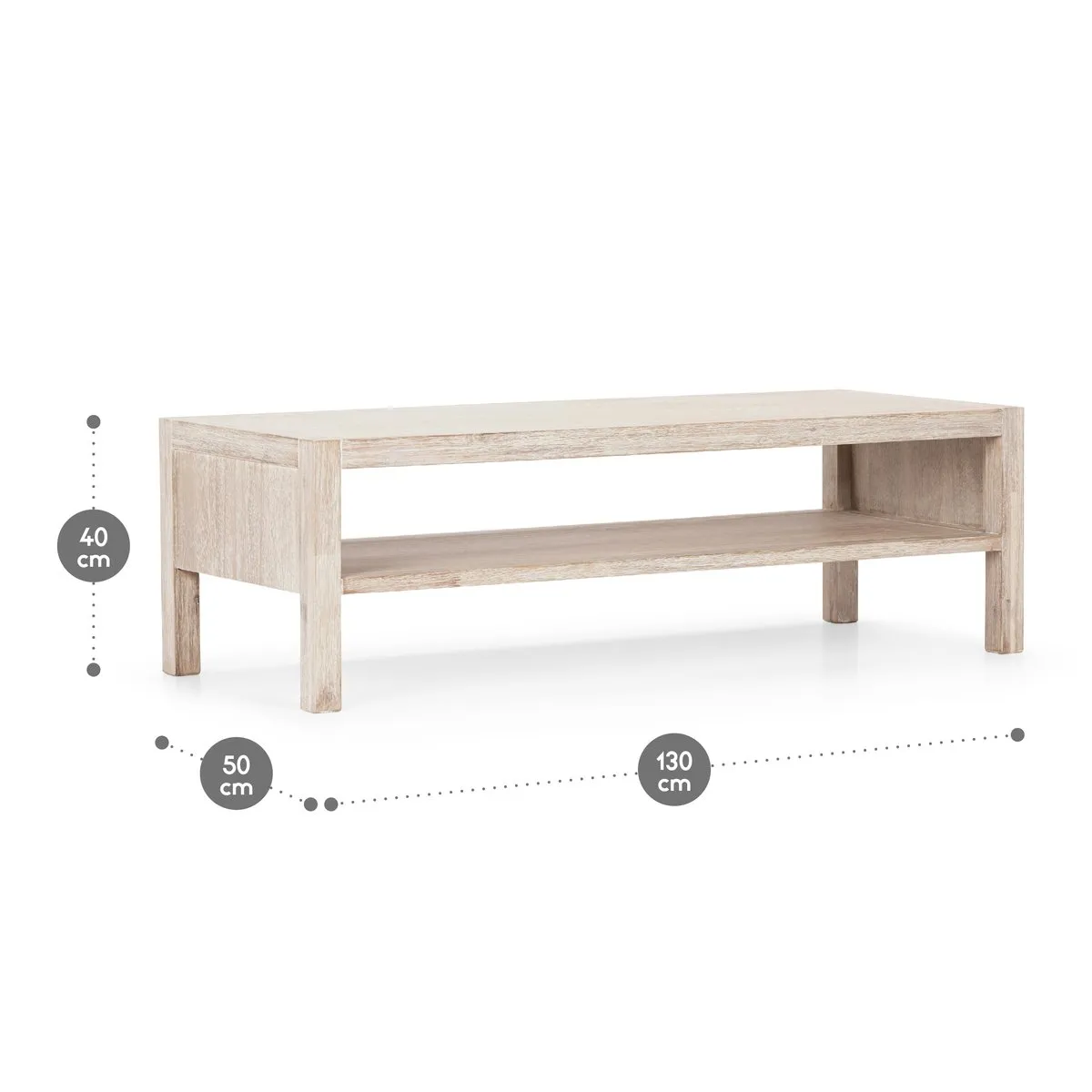 ROSEN - Mesa de Centro Rosen Karsten 130 x 50 cm Natural