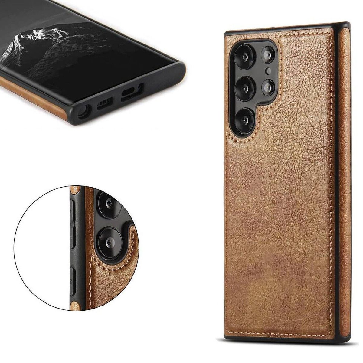 XUNDD - Carcasa para Samsung S23 Ultra Cuero Elegante