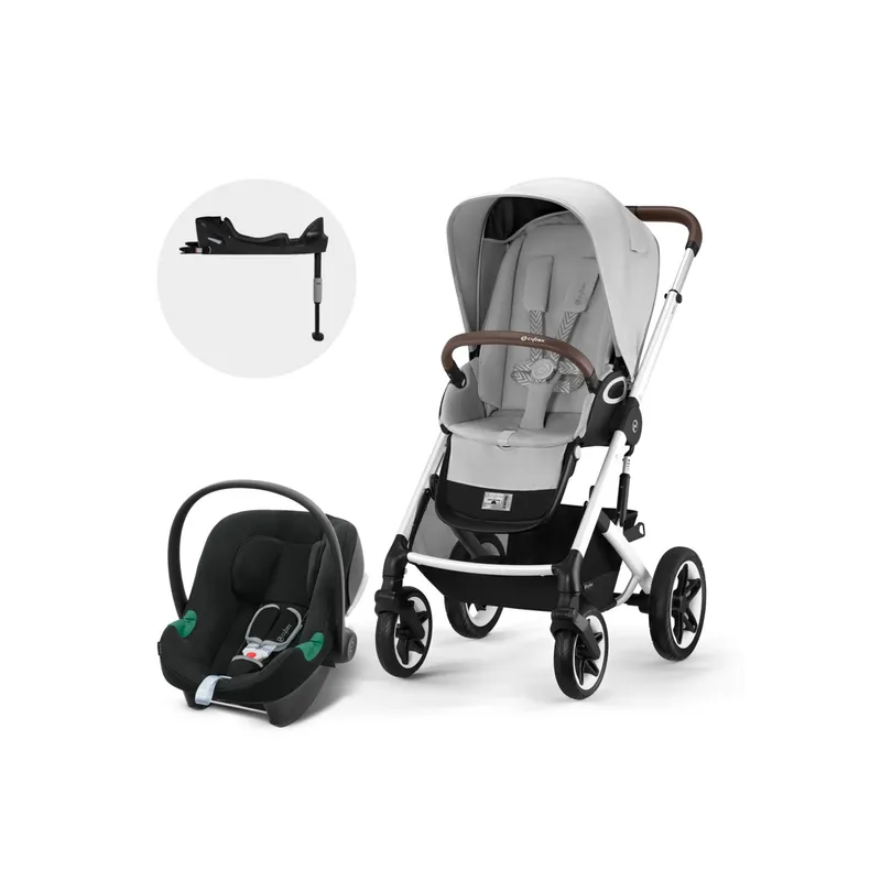 CYBEX - Coche Travel System Talos S Lux 2.0 SLV L.Grey+ Aton B2 + Base CYBEX