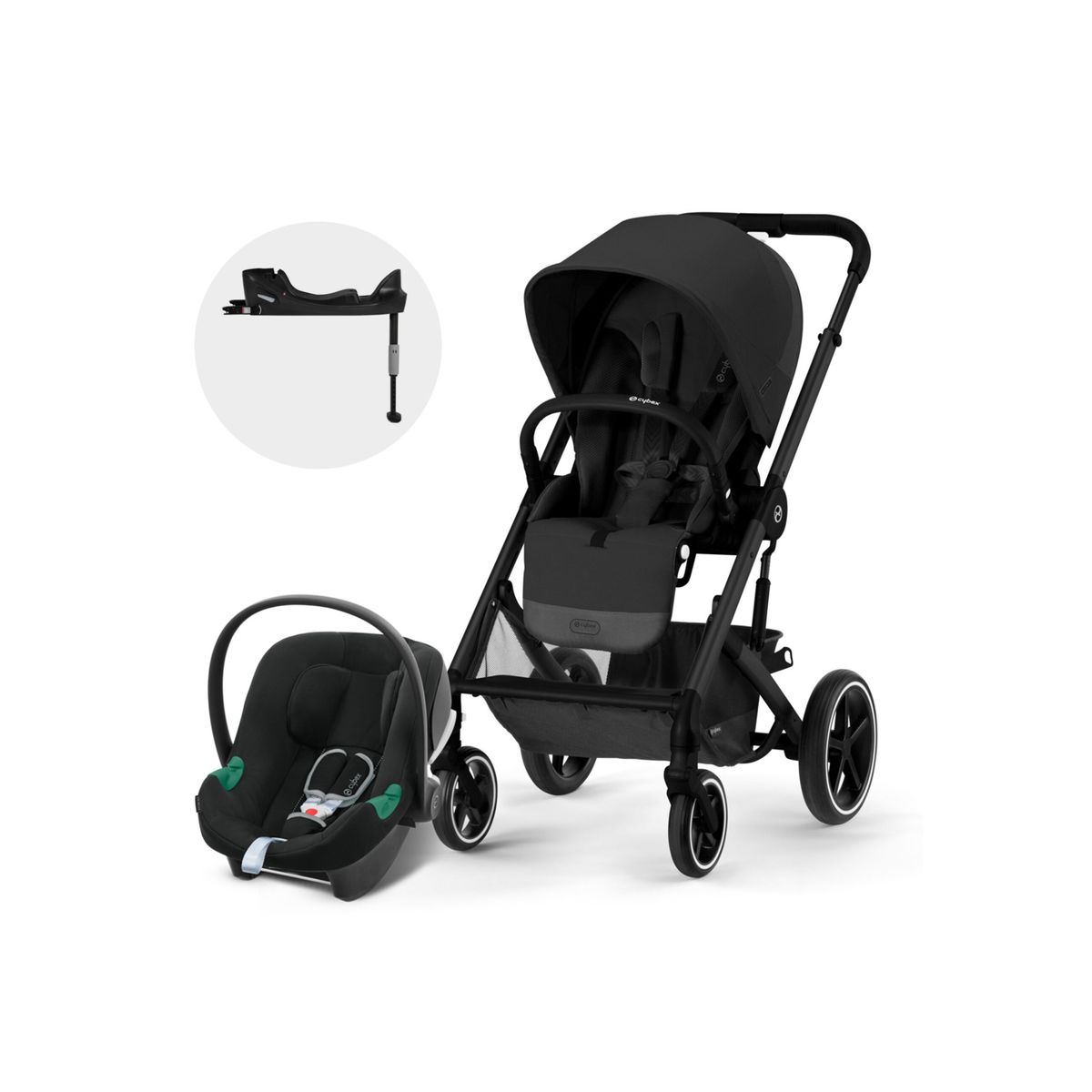 CYBEX - Coche Travel System Balios S Lux 3.0 BLK MB + Aton B2 + Base CYBEX