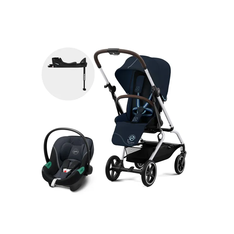 CYBEX - Coche Travel System Eezy S Twist Plus SLV O.Blue + Aton S2 + Base CYBEX