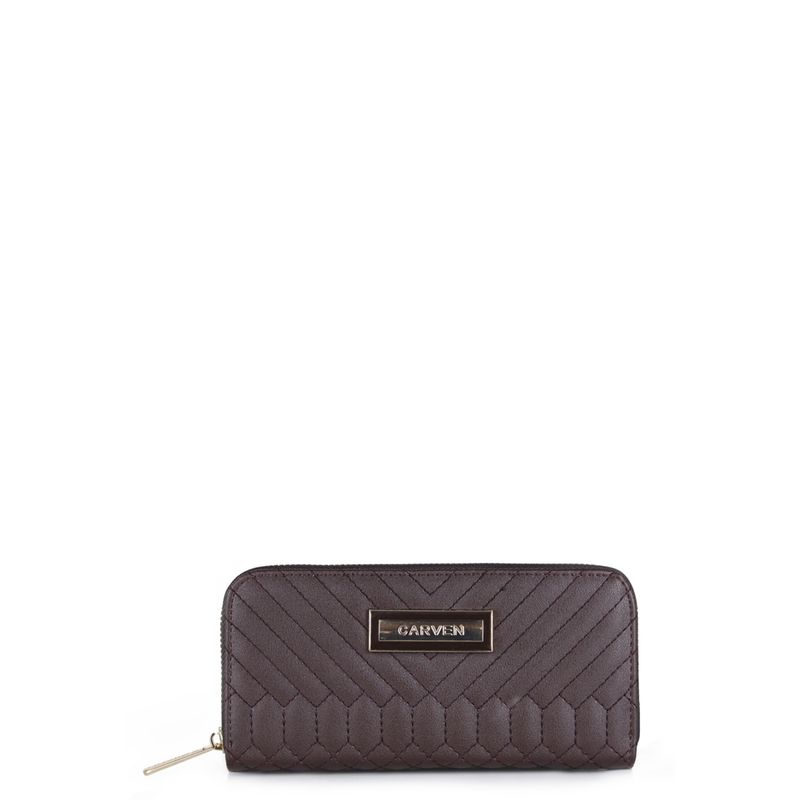 CARVEN - Billetera de mujer Petunia café Carven Paris