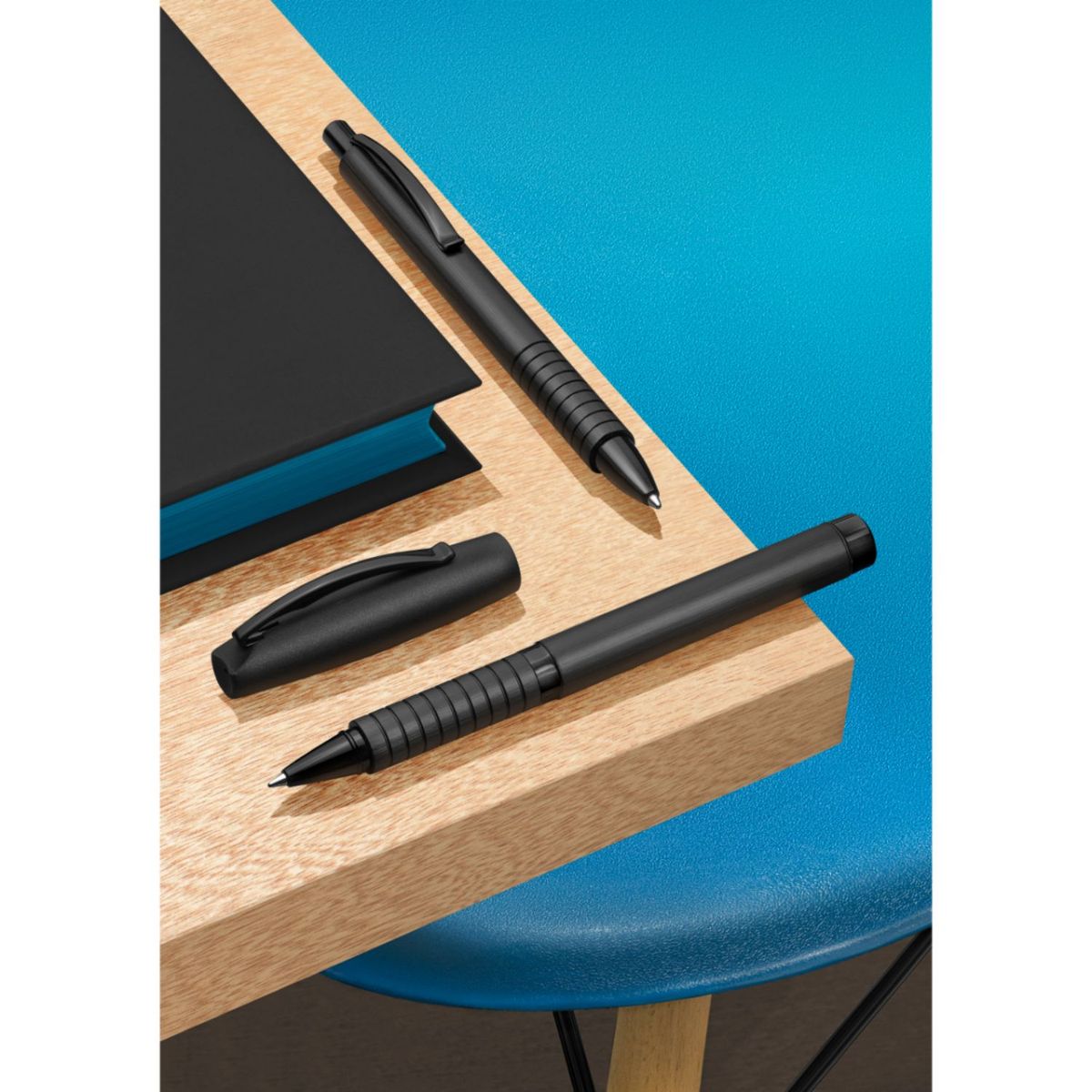 FABER-CASTELL - Bolígrafo Essentio Faber-Castell Aluminio B Color Negro