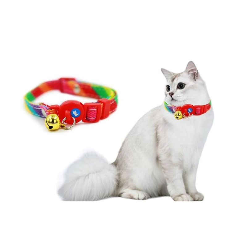 GENERICO - Collar Para Tu Mascota Gato De Nylon Arcoíris Hey