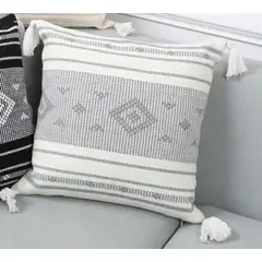 TODOHOGAR SANTIAGO DE CHILE - Cojin kilim con borlas 45cmx45cm gris