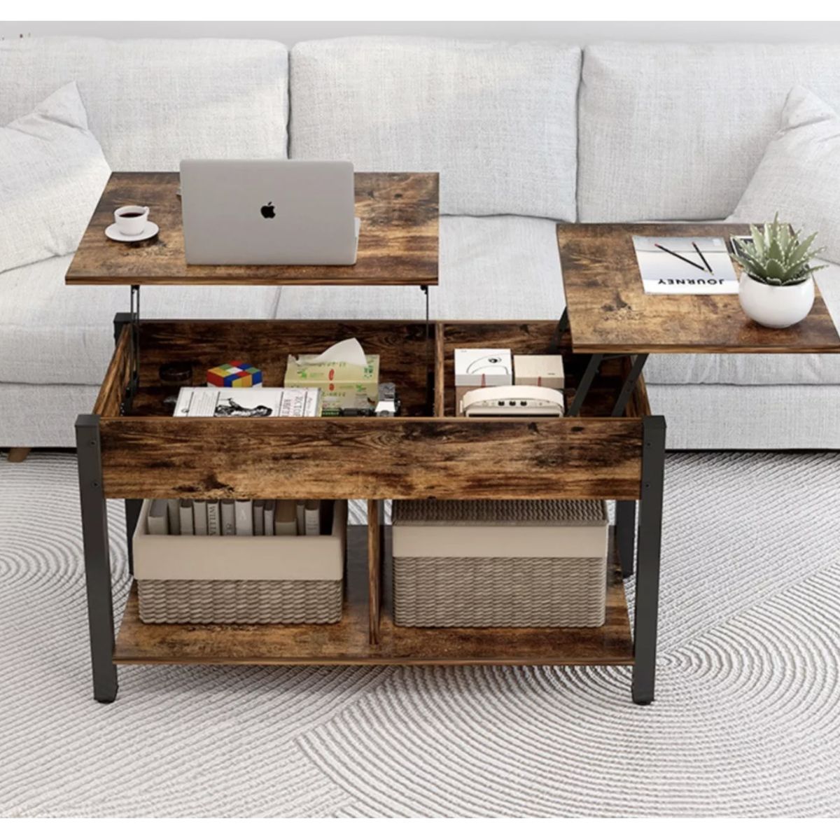 HOMER DESIGN - Mesa De Centro Elevable Para Living 110X49X48cm