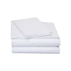 REHUCE - Juego Sábana 1 Plaza - 300 Hilos 100% Algodón - Blanco