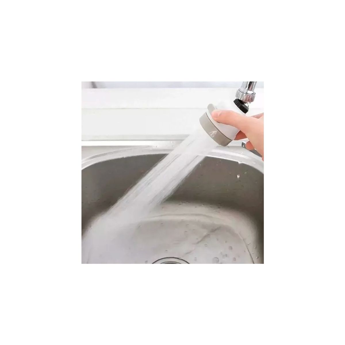 GENERICO - Grifo Ahorrador Giratorio Aireador Agua 360 Grados Acero