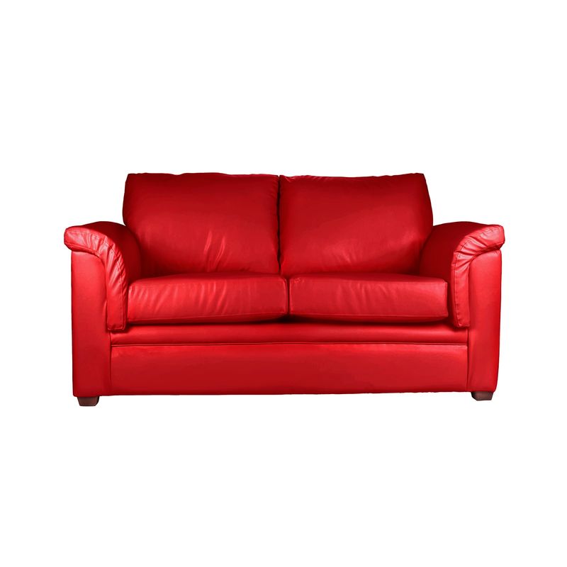 LATAM HOME - Sofá Ancona 2 Cuerpos PU Grano Rojo