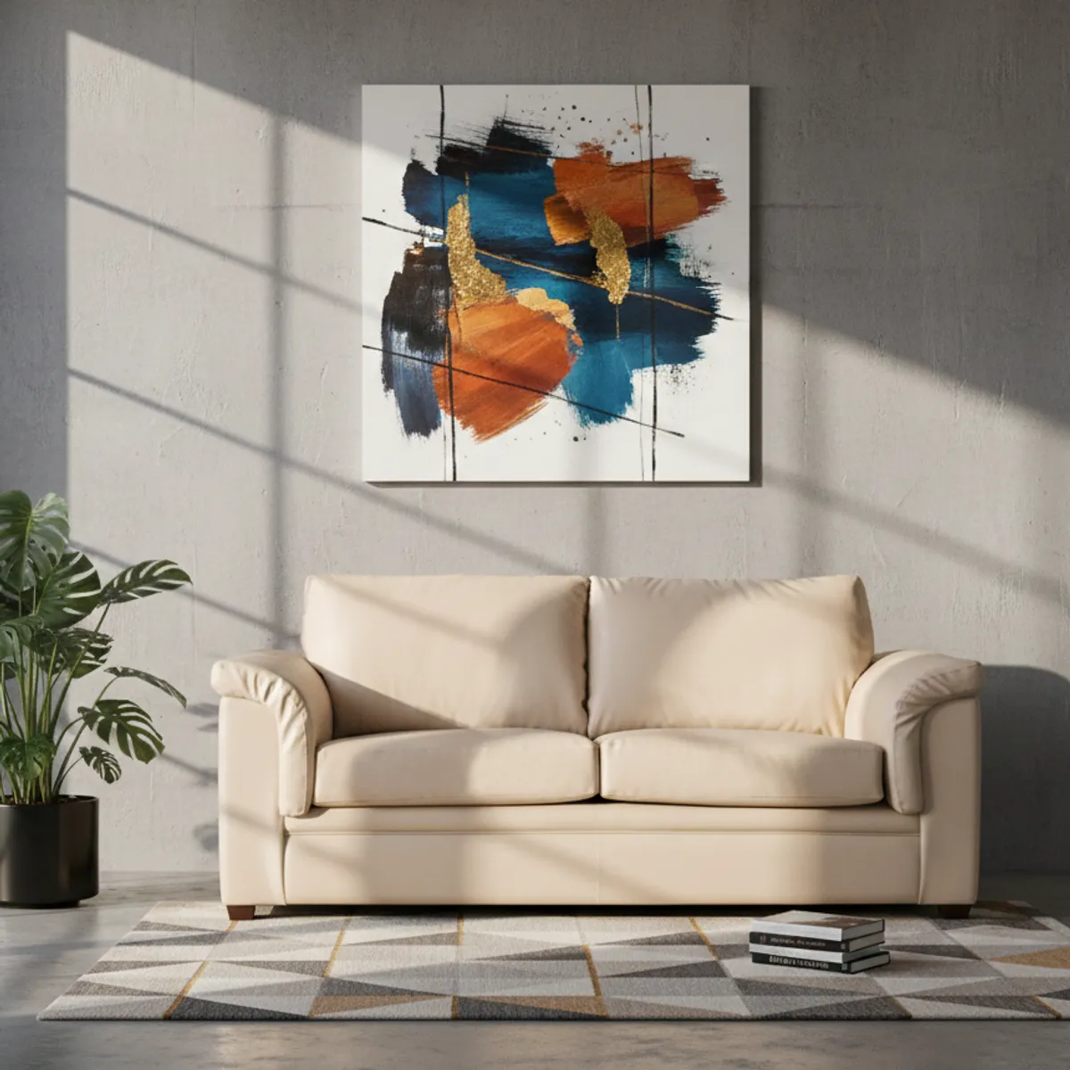 LATAM HOME - Sofá Ancona 2 Cuerpos PU Grano Beige