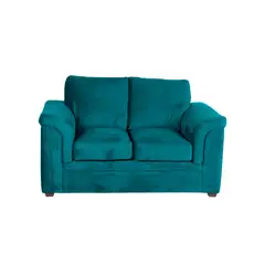 LATAM HOME - Sofá Ancona 2 Cuerpos Tela Velvet Turquesa