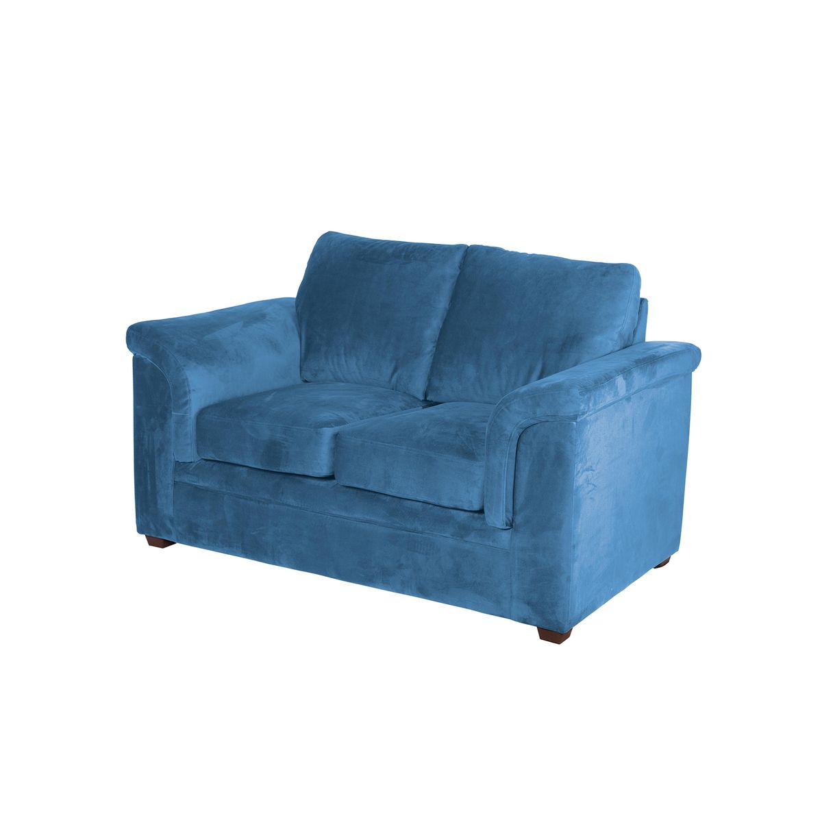 LATAM HOME - Sofá Ancona 2 Cuerpos Tela Velvet Azul Petroleo