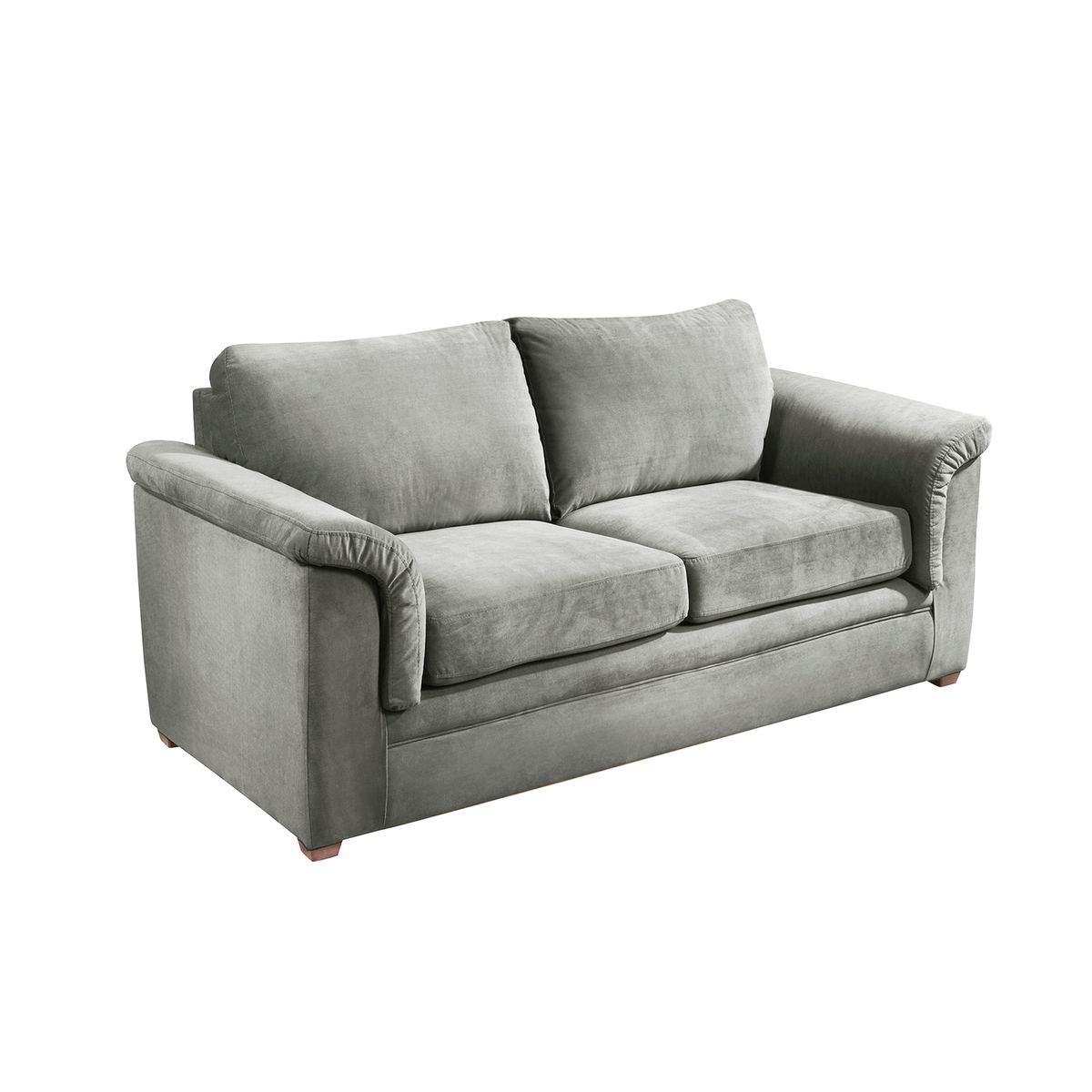 LATAM HOME - Sofá Ancona 2 Cuerpos Tela Velvet Gris