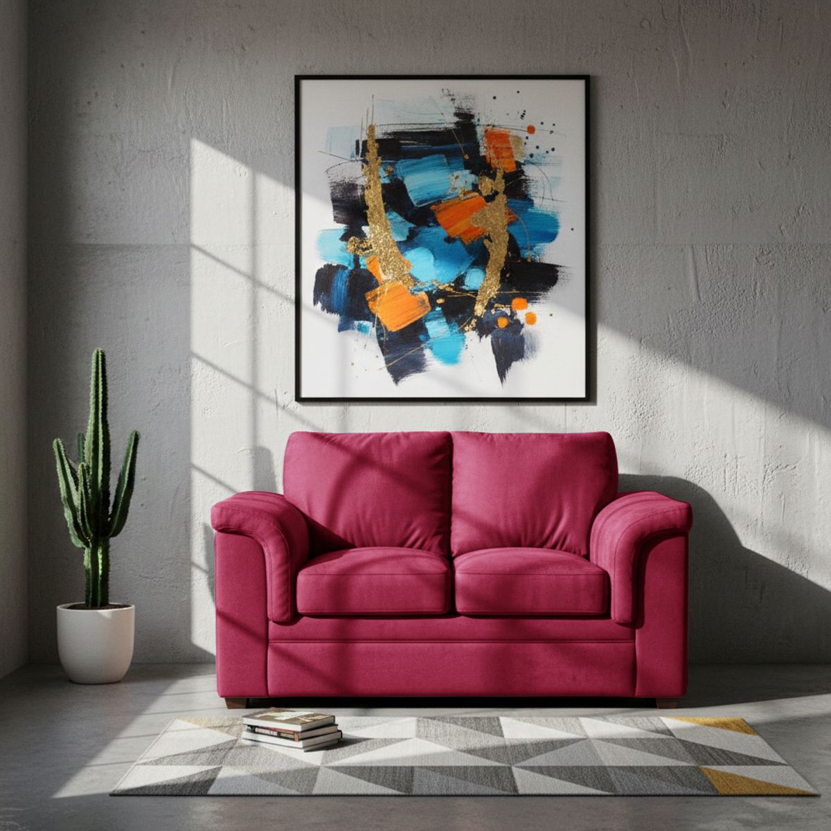 LATAM HOME - Sofa Ancona 2 Cuerpos Tela Velvet Burdeo