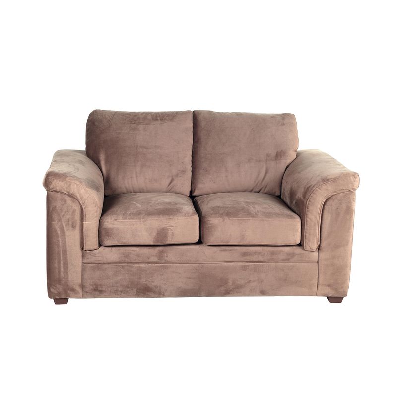 LATAM HOME - Sofá Ancona 2 Cuerpos Tela Velvet Beige