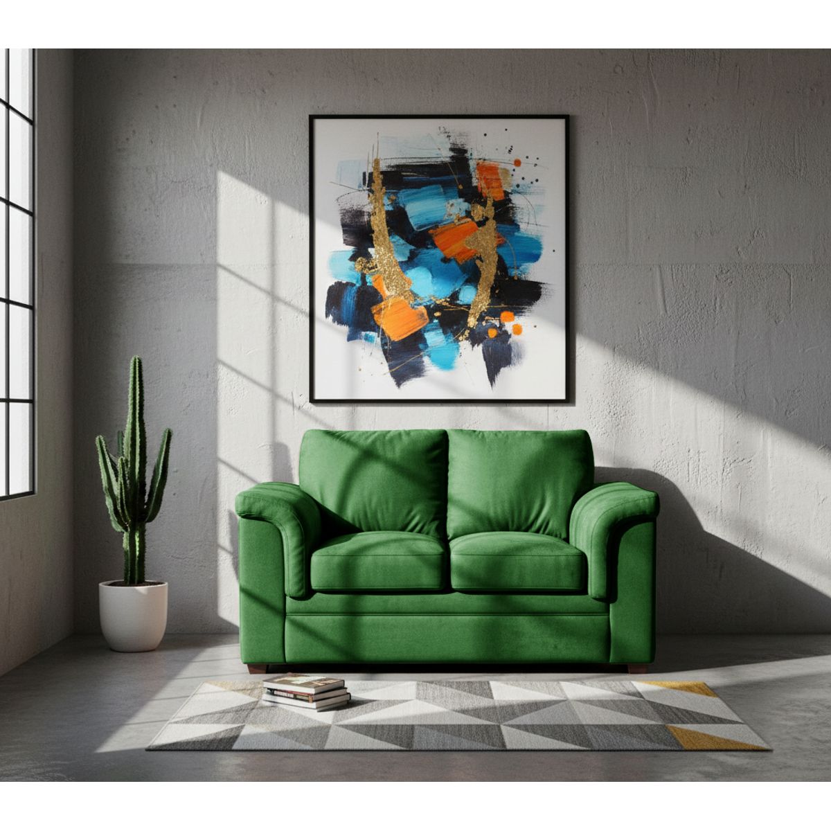 LATAM HOME - Sofa Ancona 2 Cuerpos Tela Velvet Verde