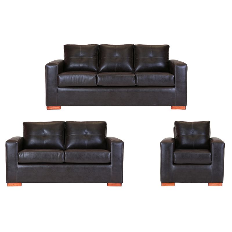 MUEBLES AMERICA - Living Franco 321 Cuero PU Chocolate