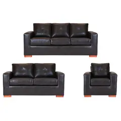 MUEBLES AMERICA - Living Franco 321 Cuero PU Chocolate