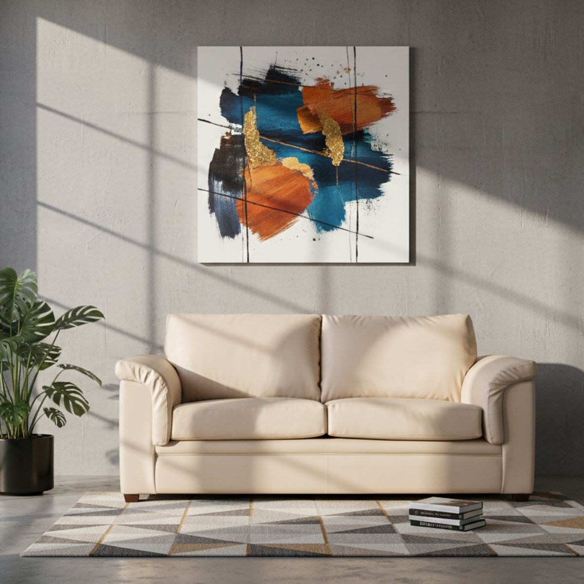 LATAM HOME - Sofa Ancona 3 Cuerpos PU Grano Beige