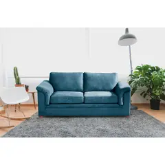 LATAM HOME - Sofa Ancona 3 Cuerpos Tela Velvet Azul Petroleo
