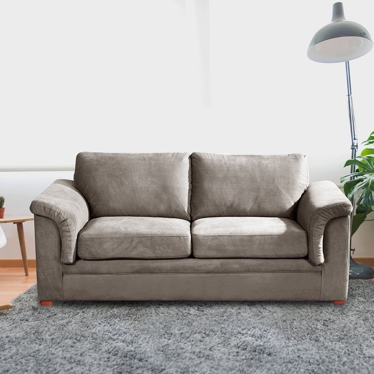 LATAM HOME - Sofa Ancona 3 Cuerpos Tela Velvet Gris