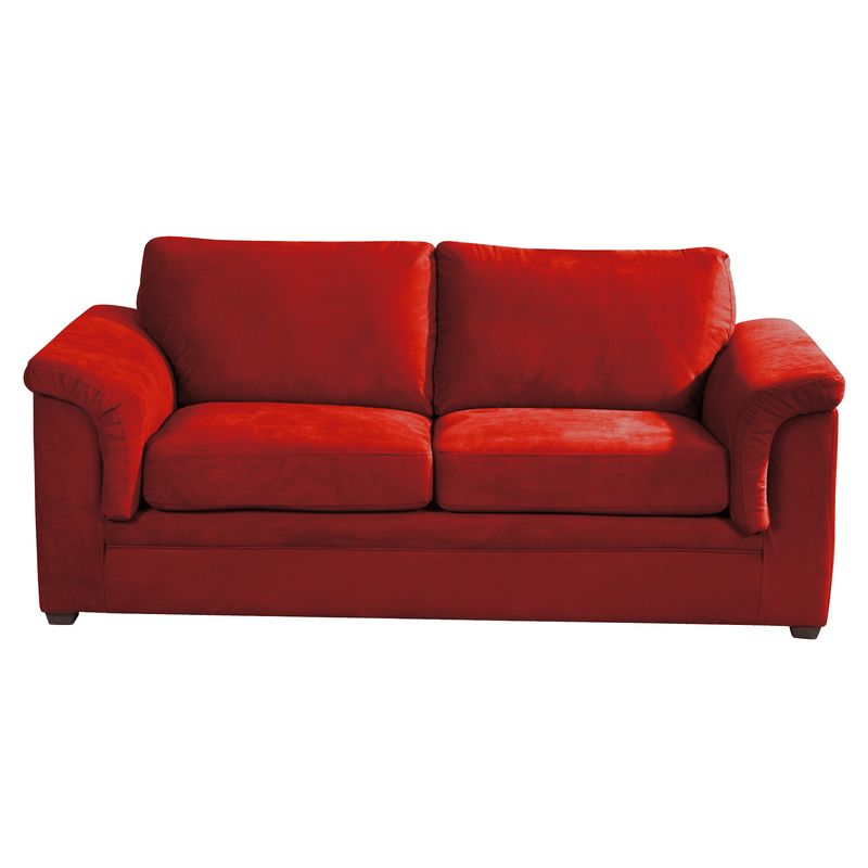 LATAM HOME - Sofá Ancona 3 Cuerpos Tela Velvet Burdeo