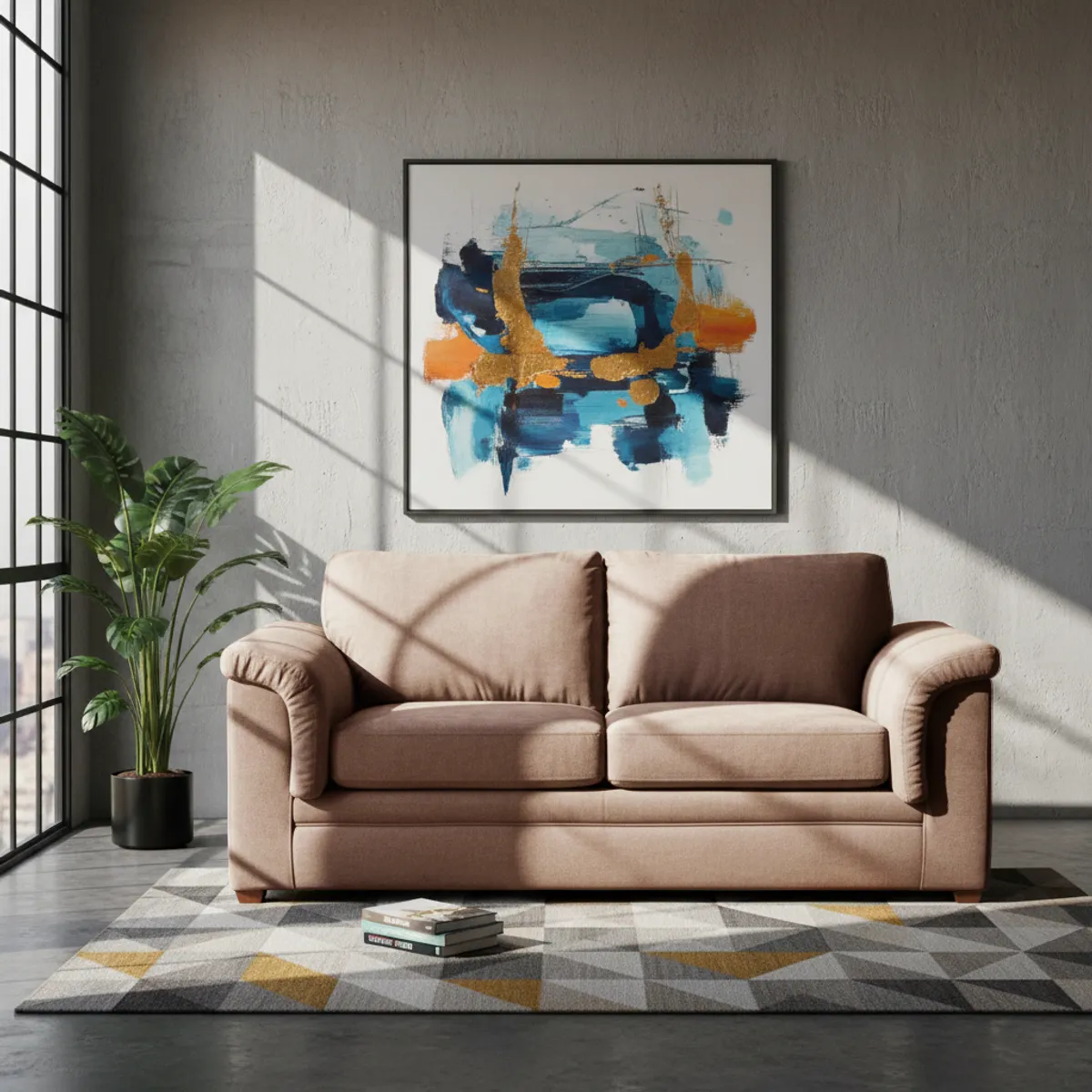 LATAM HOME - Sofá Ancona 3 Cuerpos Tela Velvet Beige