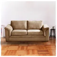 LATAM HOME - Sofá Ancona 3 Cuerpos Tela Velvet Beige