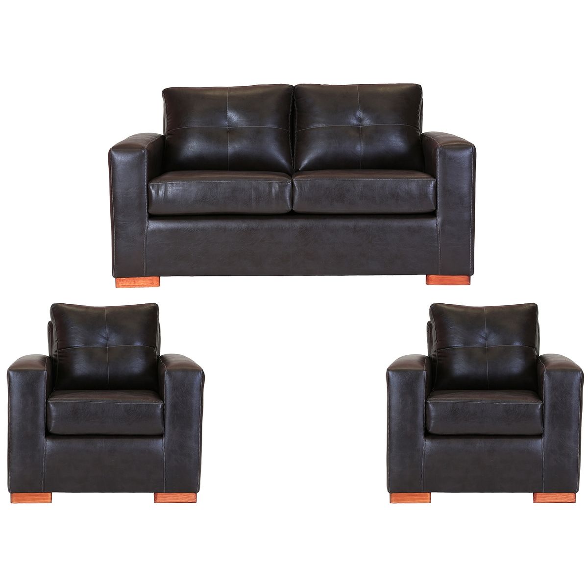 MUEBLES AMERICA - Living Franco 211 Cuero PU Chocolate