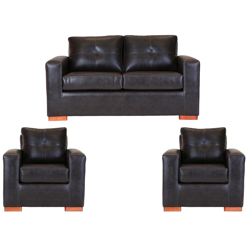 MUEBLES AMERICA - Living Franco 211 Cuero PU Chocolate