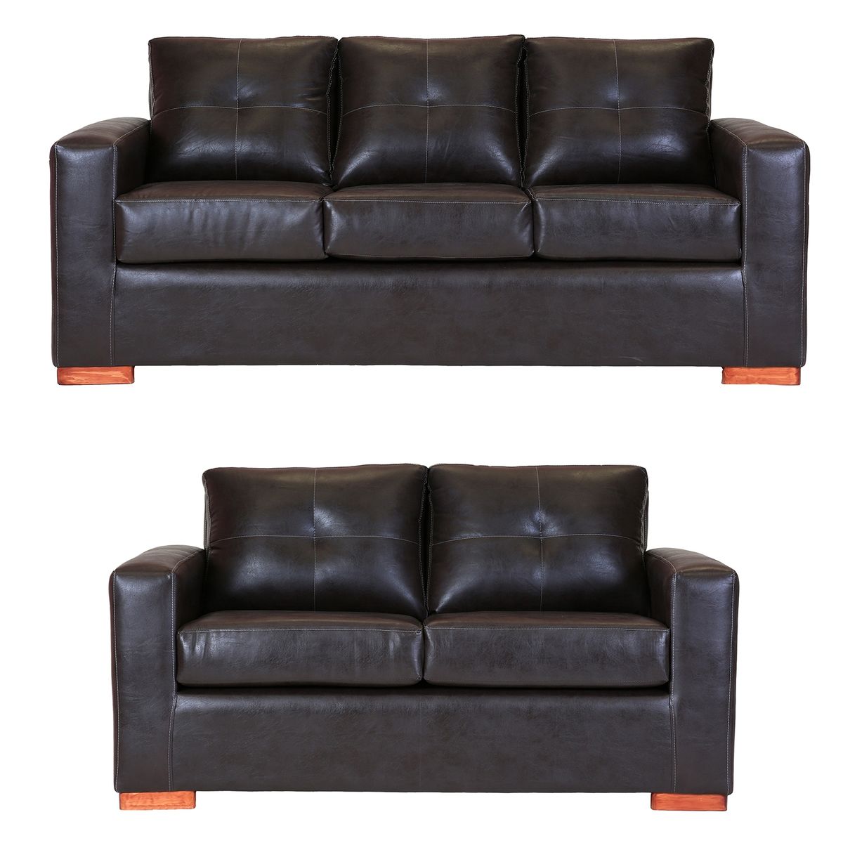 MUEBLES AMERICA - Living Franco 32 Cuero PU Chocolate
