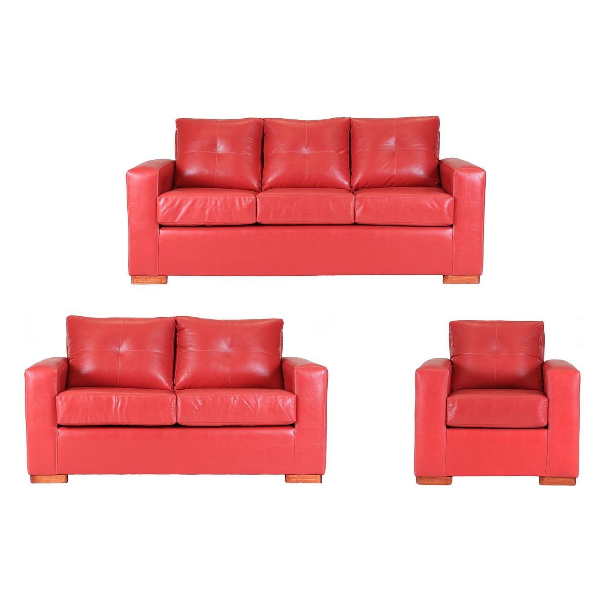 MUEBLES AMERICA - Living Franco 321 Cuero PU Rojo