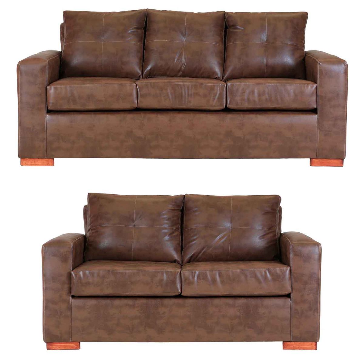MUEBLES AMERICA - Living Franco 32 Cuero PU  Caramelo