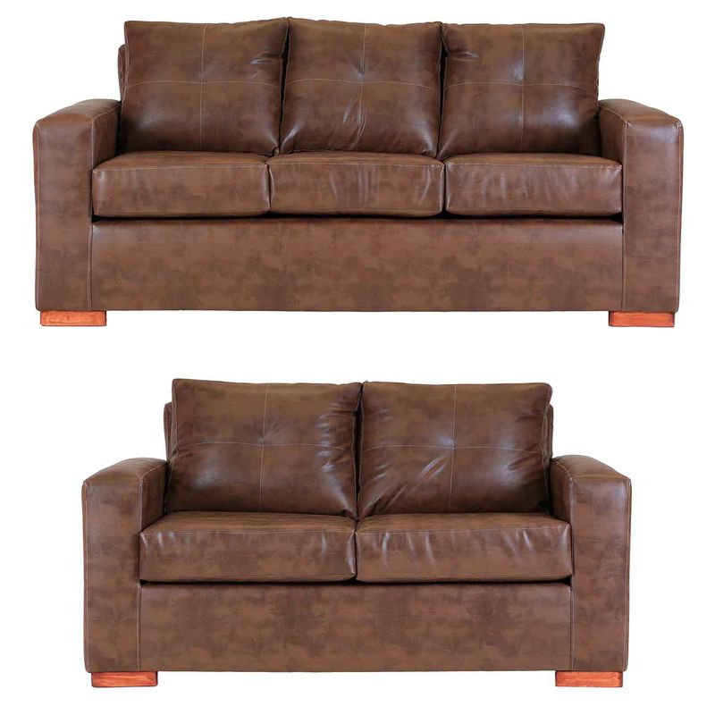 MUEBLES AMERICA - Living Franco 32 Cuero PU  Caramelo
