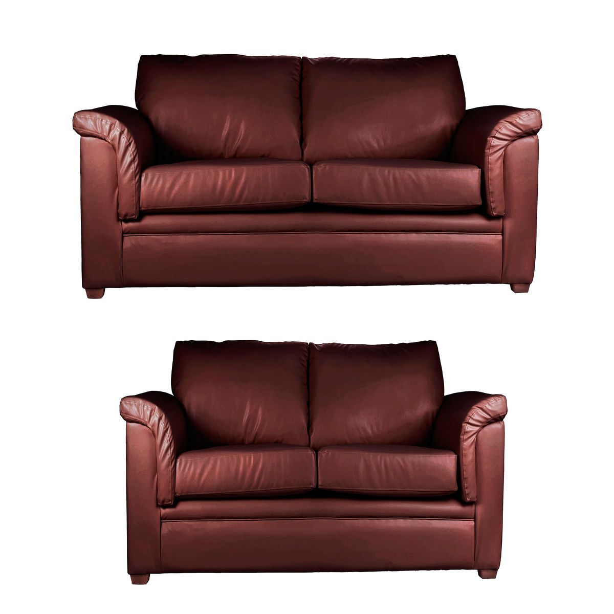 LATAM HOME - Sofá Living Ancona 3 Cuerpos + 2 Cuerpos PU Grano Chocolate