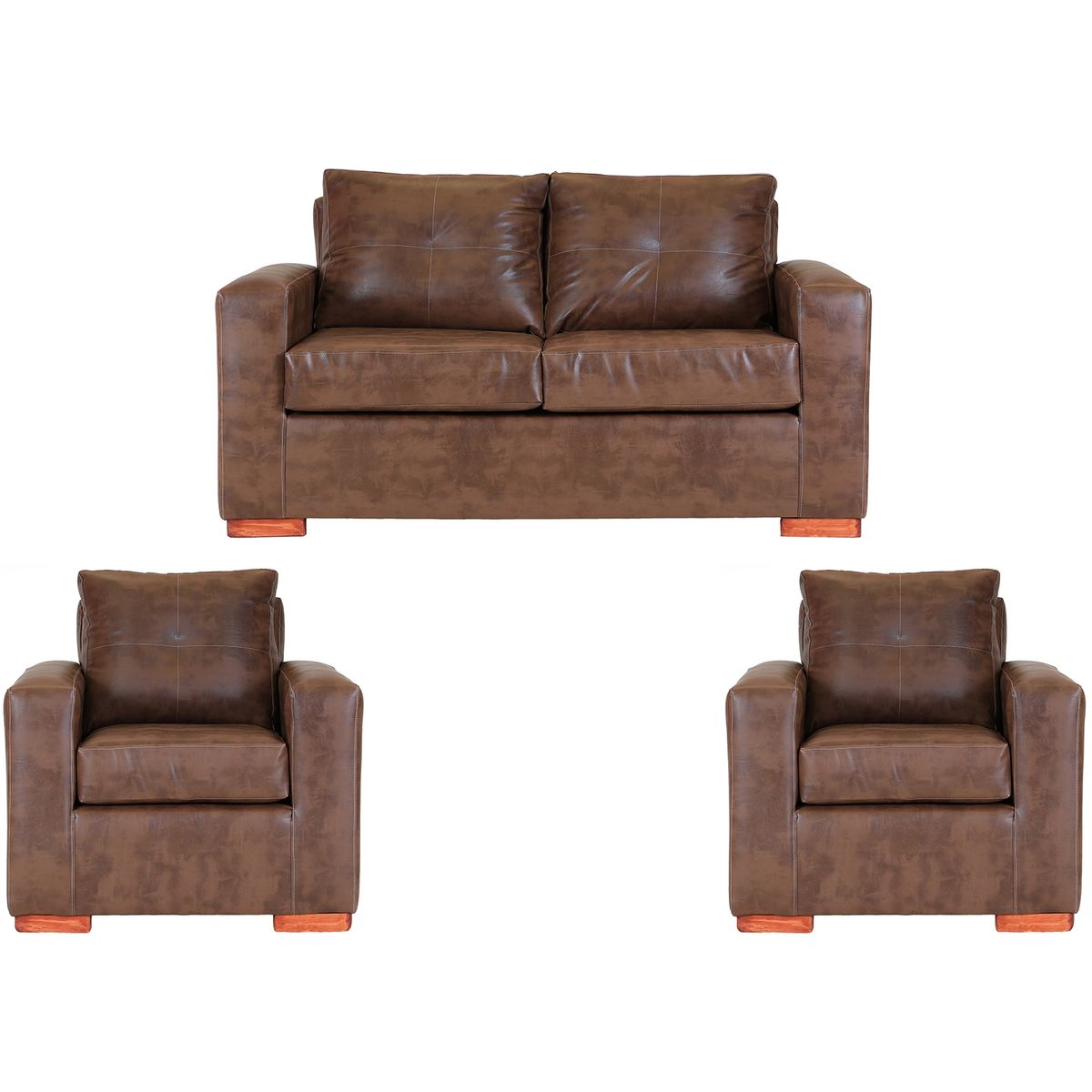 MUEBLES AMERICA - Living Franco 211 Cuero PU Caramelo