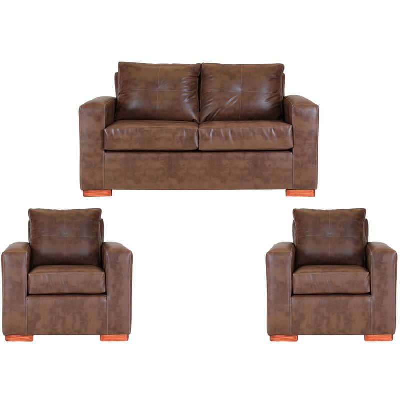 MUEBLES AMERICA - Living Franco 211 Cuero PU Caramelo