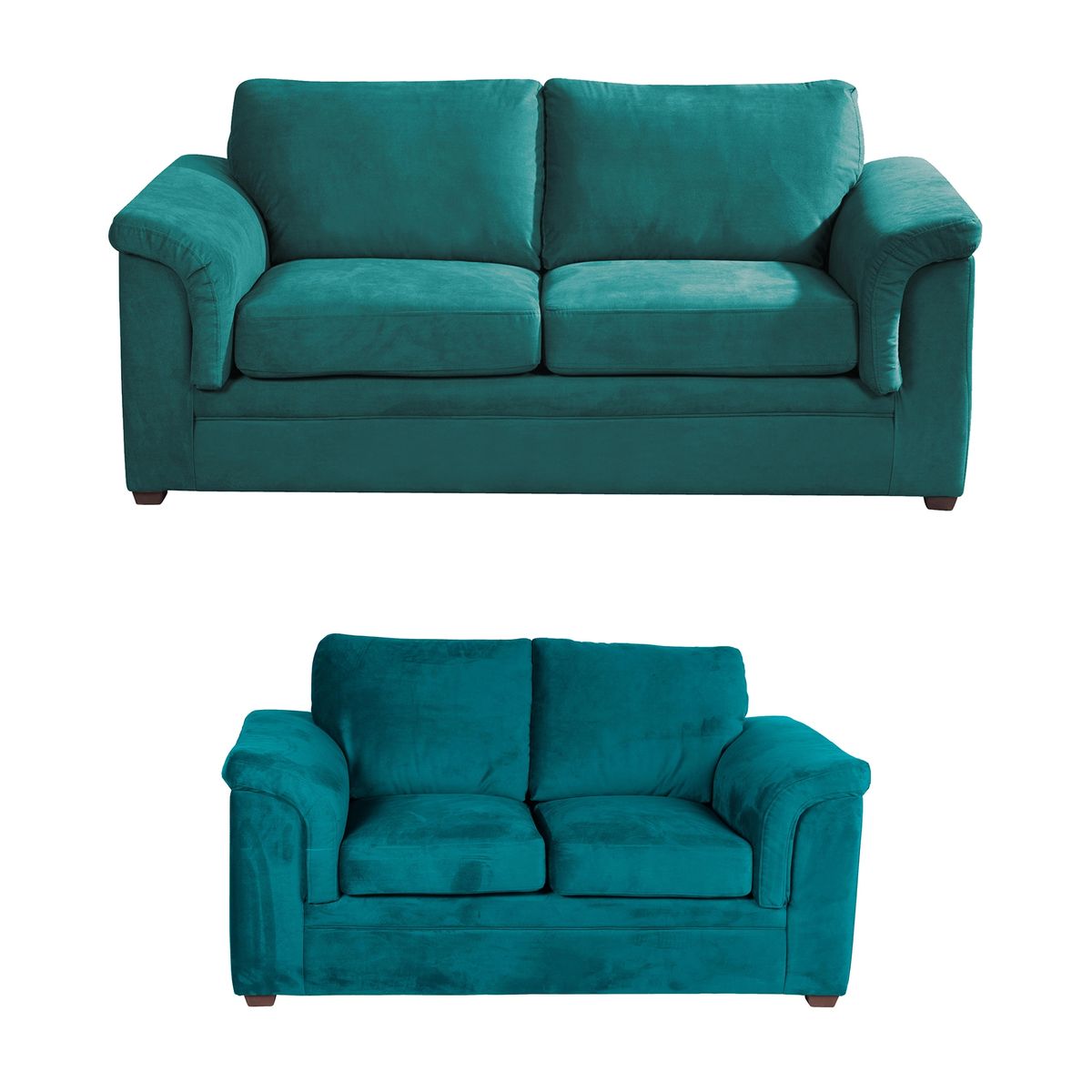 LATAM HOME - Sofá Living Ancona 3 Cuerpos + 2 Cuerpos Tela Velvet Turquesa