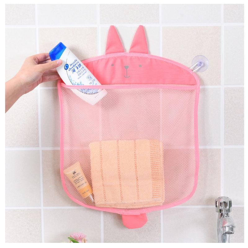 OEM - BOLSA MALLA MULTIUSO DE BAÑO PARA BEBE ROSA