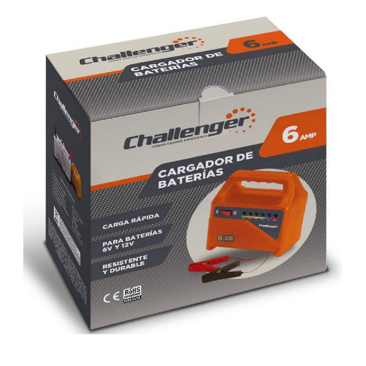 CHALLENGER - CARGADOR DE BATERIA 6 AMP CHALLENGER